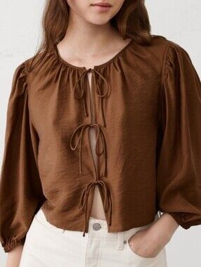 Brown Peasant Style Top Size M - NWT Banana Republic